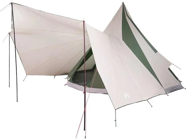vidaXL Familien-Tipi-Zelt in Grün und Beige, B/T/H: 690 x 510 x 330 cm - Bild 1