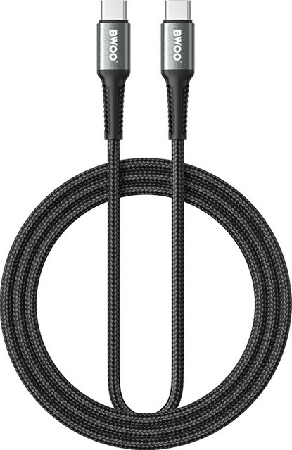 BWOO USB-C auf USB-C Daten- und Ladekabel BO-X288C-C, 60W, Schwarz, 1m - Bild 1