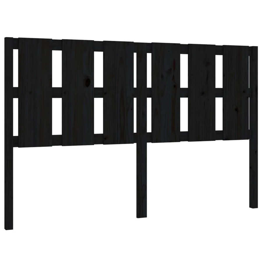 vidaXL Bett-Kopfteil aus Massivholz Kiefer in Schwarz, B/T/H: 155,5 x 4 x 100 cm - Bild 2