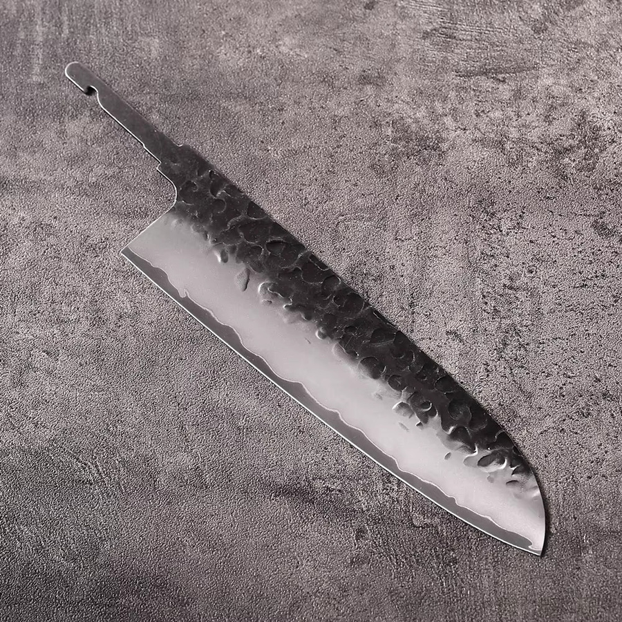 DASHWAY Santoku Kochmesser Blanko Klinge aus geschmiedetem Verbundstahl in Silber, 19,05 cm - Bild 2