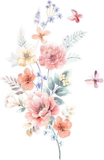 Lufebut Wandaufkleber Floral in Mehrfarbig aus PVC für Hochzeit und Party - Bild 1