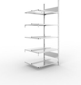 Meta Büro-Anbauregal S3 COMPACT verzinkt, B/T/H: 185,0 x 75,0 x 60,0 cm - Bild 1