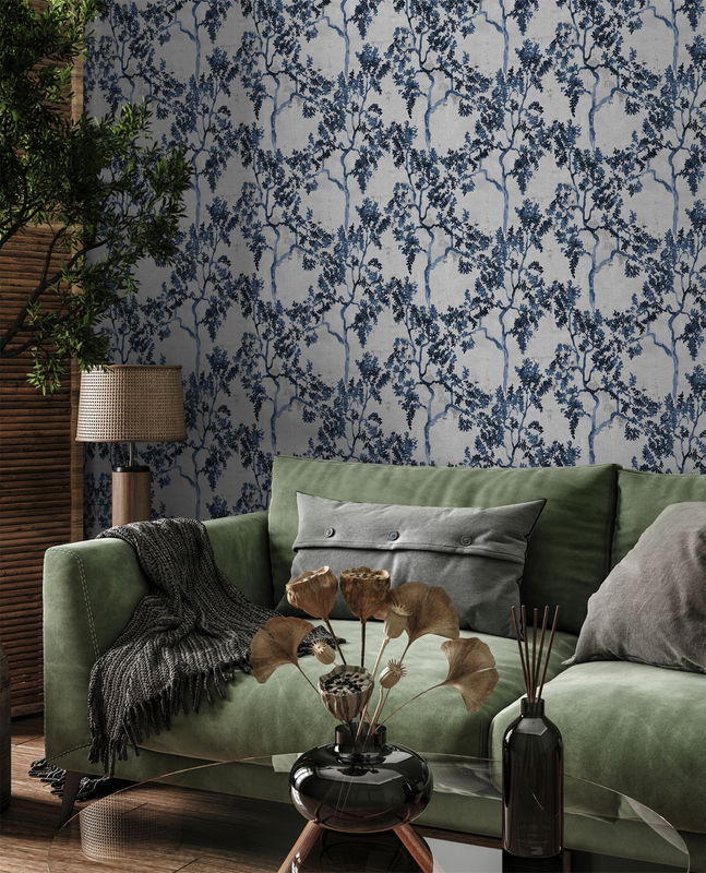 Coordonne Wallpaper Willow Poem in Sapphire Blau Botanisches Vlies Tapete - Bild 2