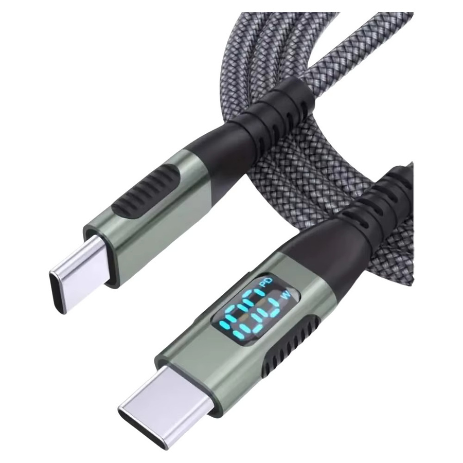 LAIHONEN USB-C zu USB-C Kabel mit LED-Anzeige, 100W PD Schnellladung und 480Mbps Datenübertragung, Nylon-Ummantelung, Schwarz - Bild 7