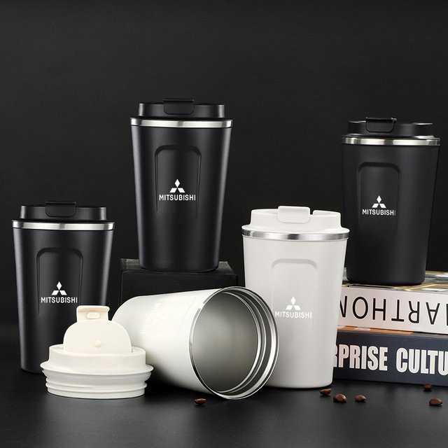 Mitsubishi Thermosbecher aus Edelstahl in Schwarz für Kaffee, Tee und Wasser - Bild 1