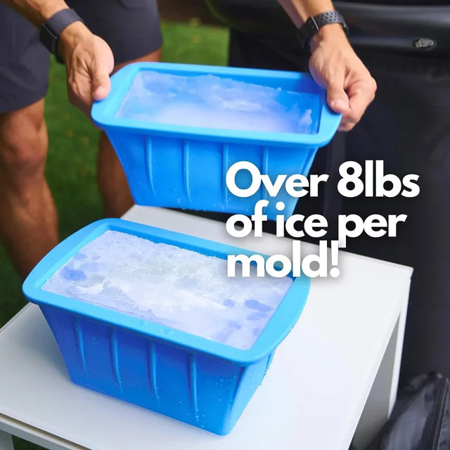Extra große Eisblockform aus Silikon in Blau - Bild 1