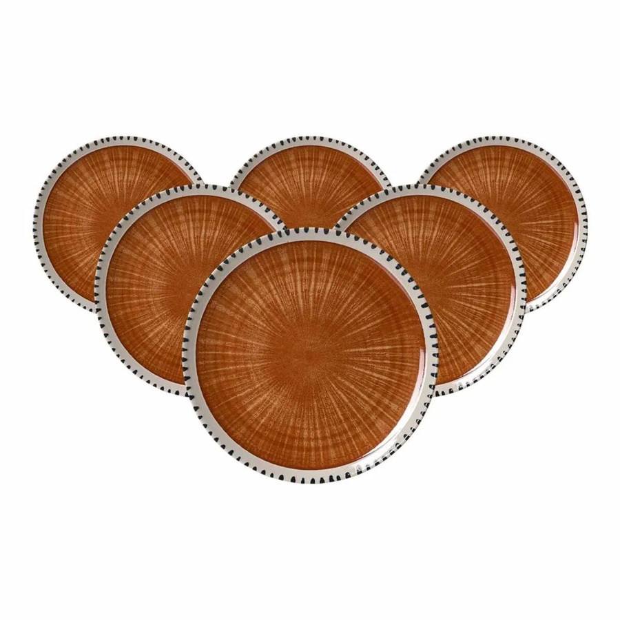 Ritzenhoff & Breker Speiseteller Natura aus Steinzeug, Braun, 6er Set, Durchmesser: 26 cm - Bild 2