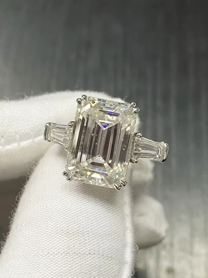 BXINY Ring, 925 Silber, Moissanit, Diamant, Unisex - Bild 5