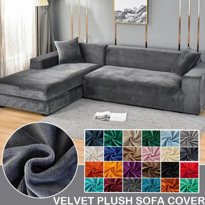 Elastischer Samt-Sofabezug in Petrol für 2-Sitzer Sofas, Stretchbezug für dein Wohnzimmer - Bild 2