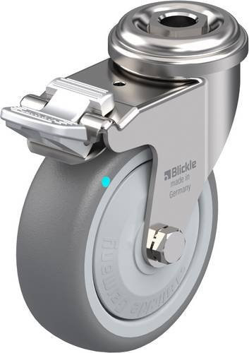 Blickle Lenkrolle 755006 LRXA-TPA 75KFD-FI mit Feststeller, Farbe: Grau, Rad-Durchmesser: 75 mm, Tragfähigkeit: 75 kg - Bild 1