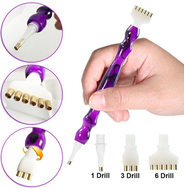 Multifunktionale Ersatz-Stiftköpfe für 5D-Diamant-Malen und Nagelkunst in Lila - Bild 1