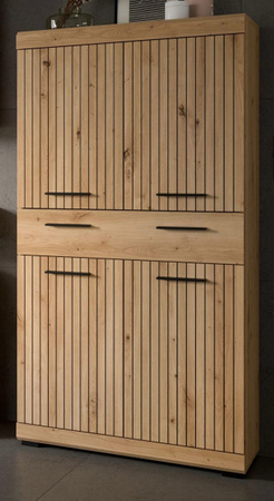 Badezimmer Midischrank Shawn in Eiche, modern, braun, B/H: 74 x 143 cm
