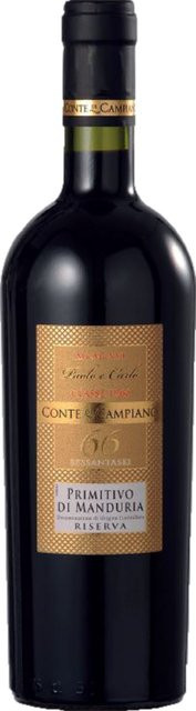 Conte di Campiano Primitivo Rotwein, 2020, Apulien, trocken, 0,75 l - Bild 1