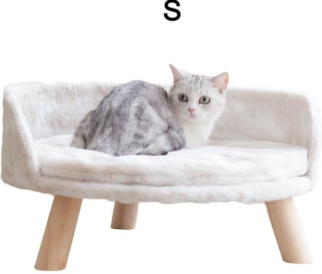 Aimo Katzensofa Katzennest in Weiß mit abnehmbarem Bezug aus Mikrofaser und Textil als Hängematte für Katzen und Hunde - Bild 1