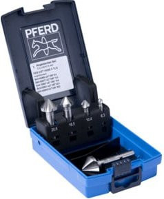 PFERD TOOLS HSSE-Kegelsenker-Set UGT 5-tlg. DIN 335 C 90 Grad aus HSS-Co5 mit Ungleichteilung in Blau - Bild 1