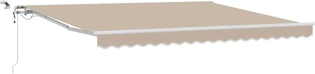 Einziehbare Markise vidaXL in Beige aus Polyester und Metall, B: 400 cm, T: 300 cm - Bild 1