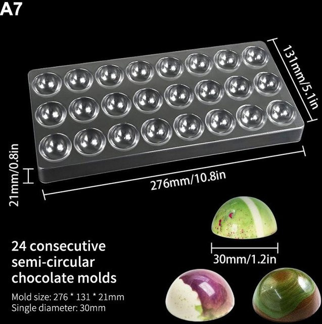 Yummys Runde Schokoladenform aus Polycarbonat, Transparent, Antihaftbeschichtet - Bild 1