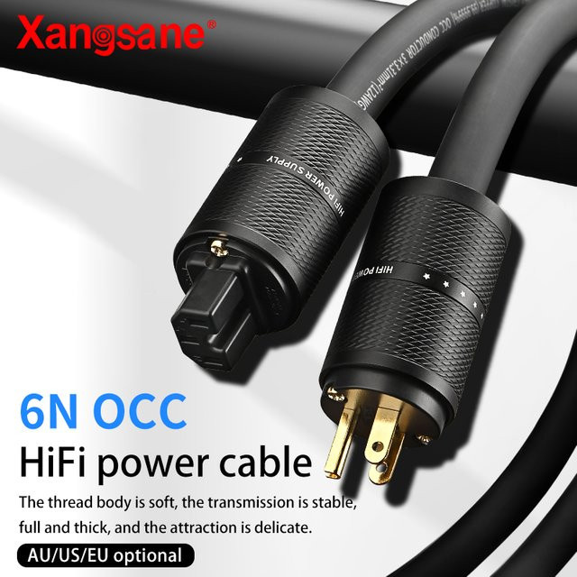 Xangsane Refrigeration 6N HiFi OCC Stromkabel für Verstärker Vorder- und Hinterstufen in Schwarz mit 3 x 3,31mm² Hochleistungsleitung - Bild 1