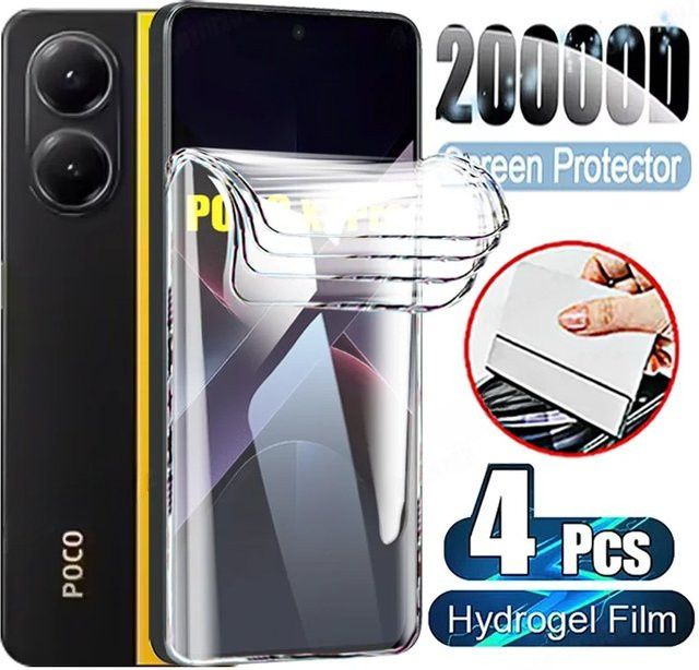 4er-Pack Hydrogel Display Schutzfolie für Xiaomi POCO X7 Pro X6 X5 X4 X3 GT NFC M5 M6 M7 Pro F6 Pro F5 F4 F3 in Transparent - Bild 1