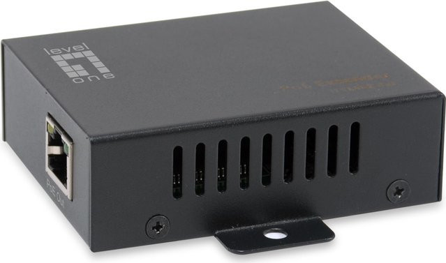 LevelOne 1-Port RJ-45 Gigabit PoE Repeater in Schwarz, B/T/H: 84 x 65 x 24 mm - Bild 1