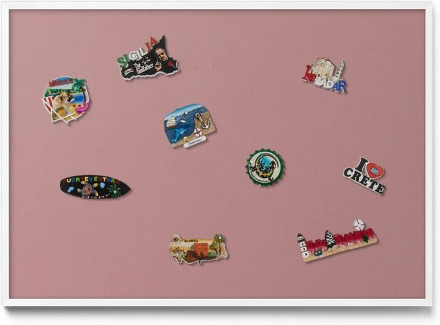 Tulup Magnettafel aus Metall in Pink mit weißem Rahmen, B: 100 cm, H: 70 cm - Bild 1