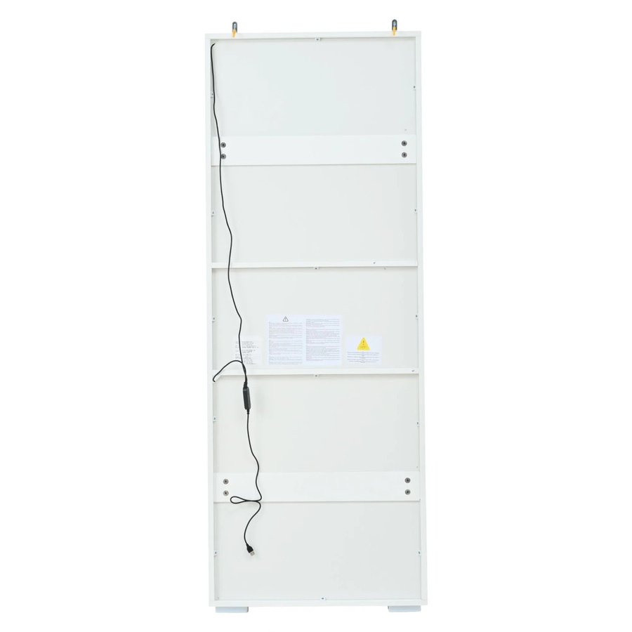 okwish Vitrine mit LED-Beleuchtung, Glasböden und Schubladen in Weiß, B: 60 cm, T: 40 cm, H: 160 cm - Bild 1