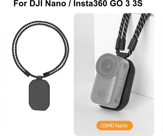 DJI OSMO Nano Magnetische Kamerahalterung Halsband in Schwarz für Insta360 GO 3S, GO 3 und MIC, Verstellbarer Halsgurt Kamerazubehör - Bild 1