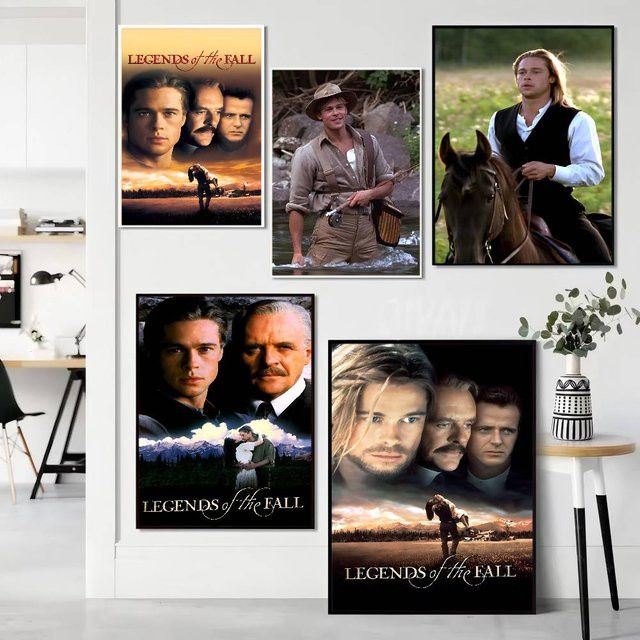 Filmlegenden des Herbstes (1994) Seiden-DIY-Klebeposter in Weiß für nordische Heimdekoration - Bild 1