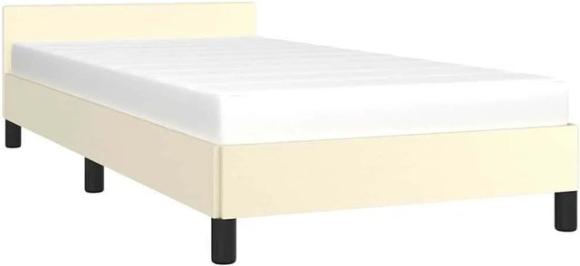 vidaXL Polsterbett mit Kopfteil in Creme/Beige ohne Matratze B/L: 90 x 190 cm - Bild 1