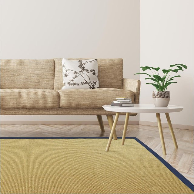 Karat Sisal-Teppich Amazonas in Natur mit Jeans Bordüre - Bild 1