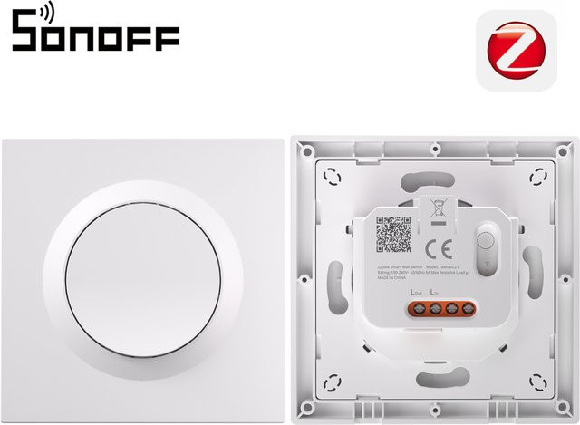 SONOFF Orb-ZBW1L Zigbee Lichtschalter ohne Neutralleiter, weißer Impulsschalter kompatibel mit Alexa und Google Home - Bild 1