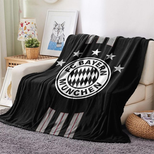 FC Bayern München Flanell-Fleeceblanke von wanghengyao, Schwarz, B x H: 150 x 200 cm - Bild 1