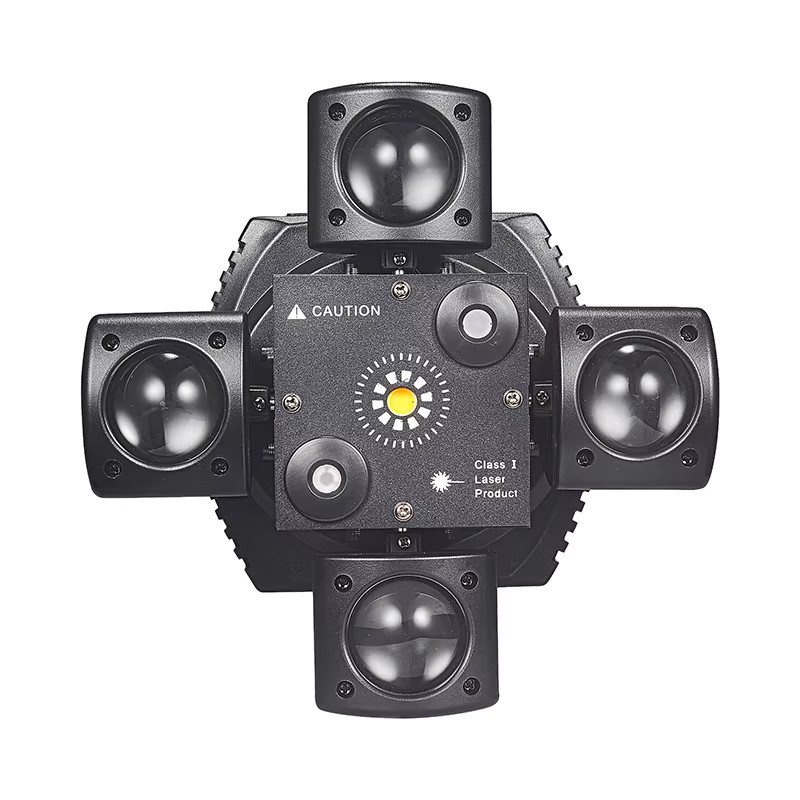 GVT 4-Arm Mini Moving Head Bühneneffektlicht mit LED RGBW Beam, Laser und Strobe, Schwarz - Bild 3