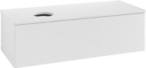 V&B Waschtischunterschrank Antao mit Frontstruktur in Weiß lackiert, B/T/H: 120 x 50 x 50 cm - Bild 1