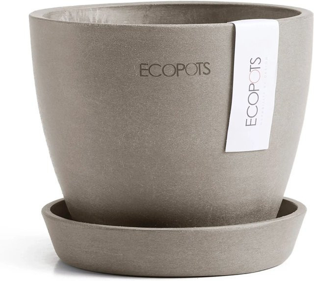 Ecopots Pflanztopf Antwerp Mini Braungrau B: 11,5 cm, H: 10,1 cm, T: 10,1 cm - Bild 1