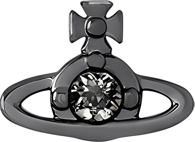 Vivienne Westwood Ohrring, Messing, Schwarz, Kristall, Unisex - Bild 1