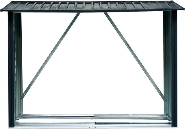 Green Yard Brennholzunterstand aus Stahl mit Rückwand, Schwarz, B/T/H: 89 x 142 x 154 cm - Bild 1