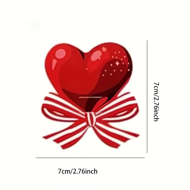 50er Paket Rote Herz Schleifen aus Papier für Lutscher und Grußkarten zur Dekoration von Valentinstag, Hochzeit oder Partys - Bild 3