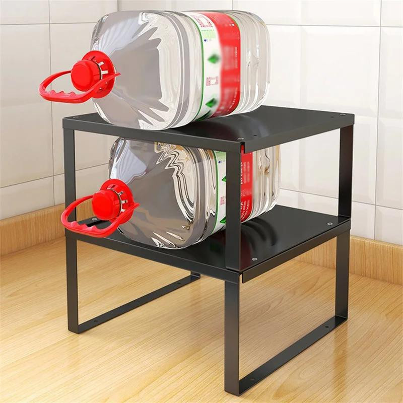 Platzsparendes Wandregal aus Kohlenstoffstahl von Household supplies MH in Schwarz für Küche, Badezimmer und Büro - Bild 2