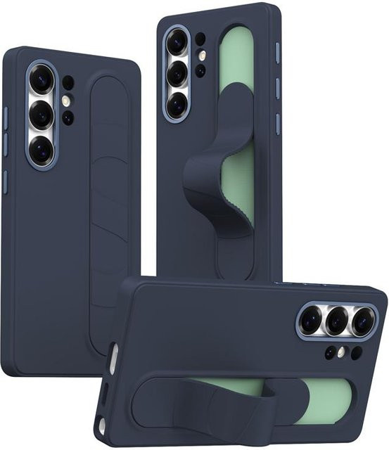 Samsung Galaxy S26 Ultra S26 Plus S26 Smart Control TPU Hülle mit Armband Griff und Ständer in Schwarz, Lila, Grau oder Blau - Bild 1