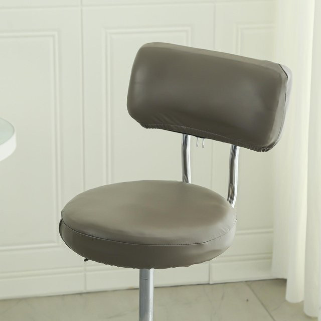 Yiran Furniture Universeller runder Hockerbezug aus Kunstleder in Braun, Durchmesser: 33 cm - Bild 1