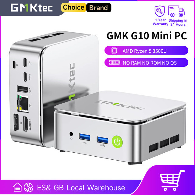 GMKtec G10 Mini-PC Barebone mit AMD Ryzen 5 3500U, 2.5GbE LAN, WLAN 5 und triple 4K-Anzeige - Bild 1