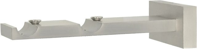 Mydeco Gardinenstangen-Halterung 2-läufig Next in Edelstahl-Optik, silber, Wandmontage, Durchmesser: 1,6 cm - Bild 1