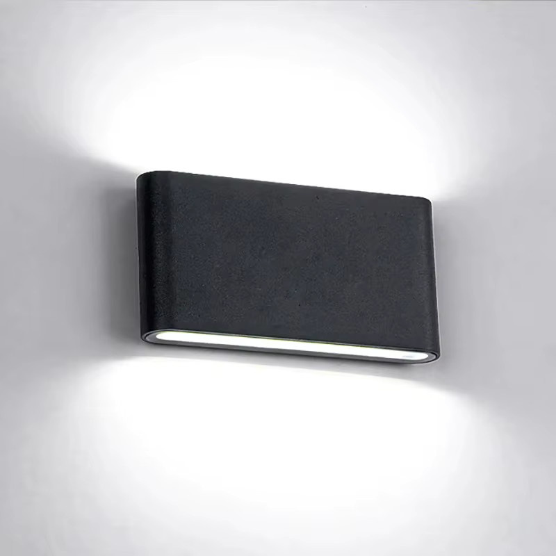 Nordic Wandleuchte aus Aluminium IP65 Wasserdicht Up-Down Wandlampe für Flur, Treppe und Schlafzimmer in Schwarz oder Silber - Bild 1