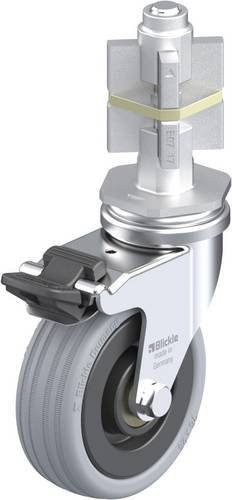 Blickle Lenkrolle LRA-VPA 75K-FI-E07 mit Feststeller, Rad-Durchmesser: 75 mm, Tragfähigkeit: 60 kg, Farbe: Silber/Schwarz/Grau - Bild 1