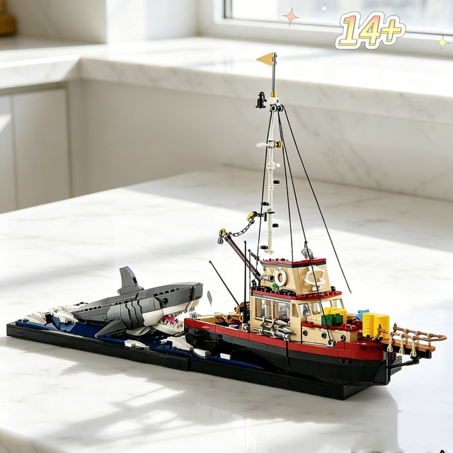 Potdemiel Jaws Diorama Boot Hai Piratenschiff, Bausteine, ab 14 Jahren - Bild 1