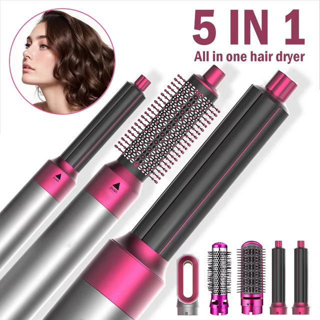 KATEENG 5-in-1 Styling-Set Glätteisen Lockenstab Heißluftbürste Haartrockner - Bild 1