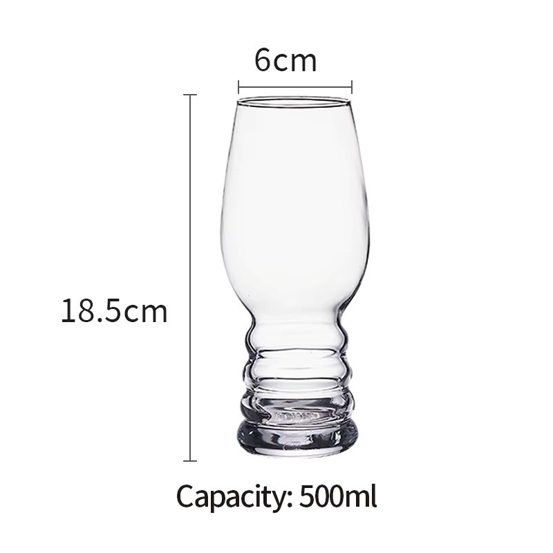 HeY LiLac Eli Belgisch inspiriertes Retro-Bierglas aus Glas, Lila Transparent, 500 ml - Bild 4