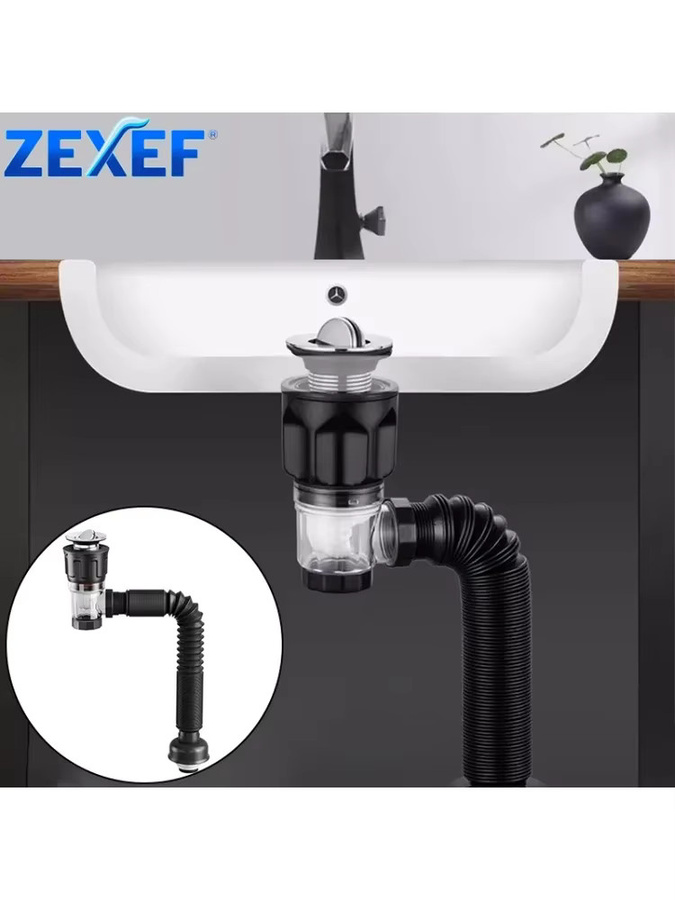 ZEXEF Anti-Geruchs-Abflussspüle mit flexiblem und einziehbarem Rohrfilter als geruchshemmendes Küchenzubehör - Bild 7