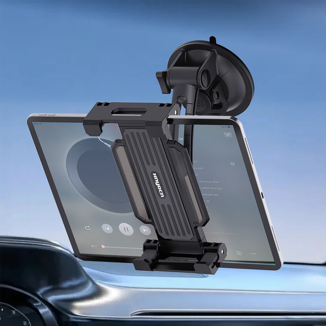 xnyocn Universal Tablet und Handyhalterung für Auto-Armaturenbrett und Windschutzscheibe, Schwarz, passend für Geräte von 4 bis 13 Zoll - Bild 1